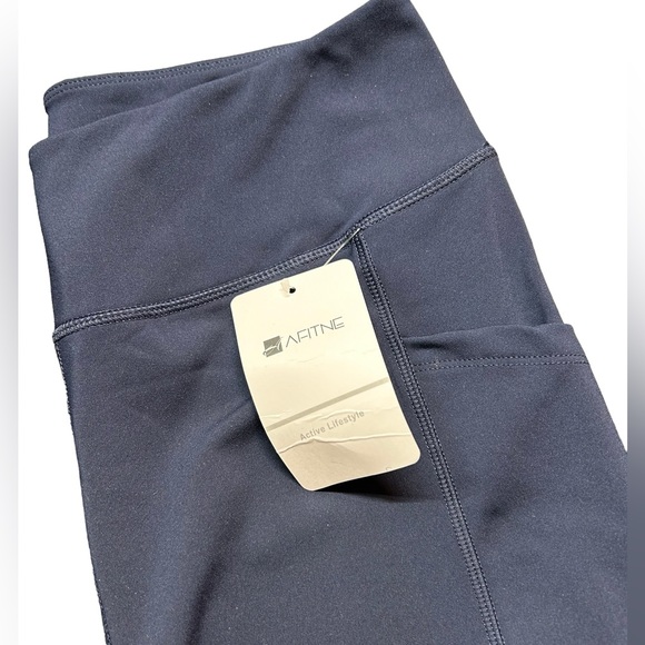AAFITNE ACTIVE APPAREL navy blue Womens Sz Large Yoga Pants Moisture Wick NWT - Picture 4 of 5